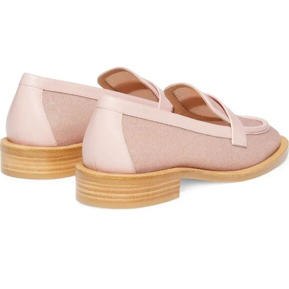 Stuart Weitzman Palmer Slip on LOAFERS Flats Size 6 Pink Shimmer Mesh NEW $475 - Picture 4 of 16